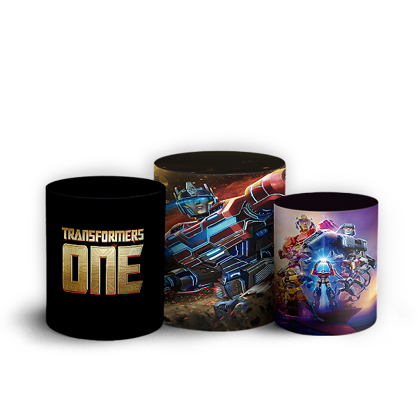Trio Cilindro - Transformers - Sublimado 3D + Elástico