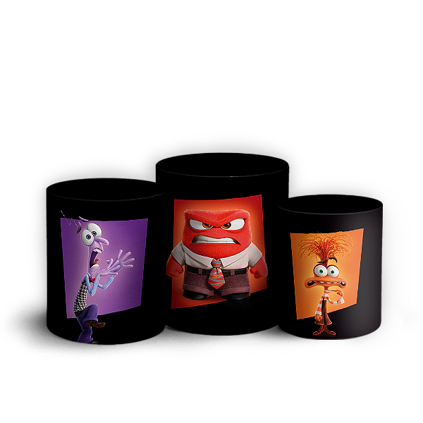 Trio Cilindro - Divertida Mente - Sublimado 3D + Elástico