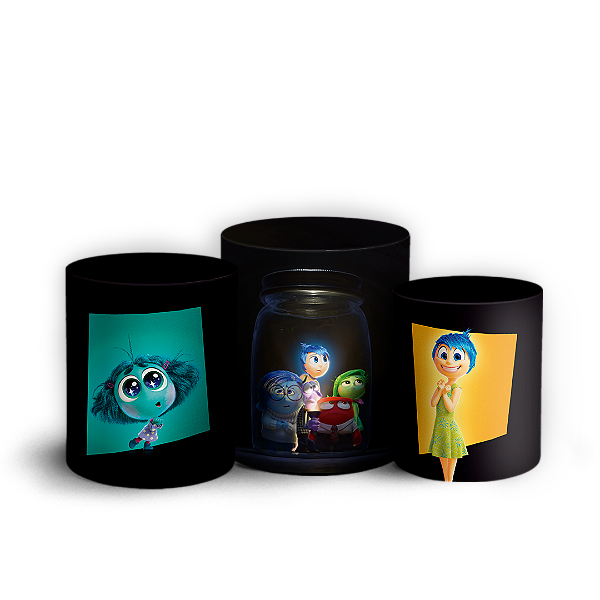 Trio Cilindro - Divertida Mente - Sublimado 3D + Elástico