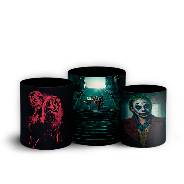 Trio Cilindro - Coringa Delirio a Dois - Sublimado 3D + Elástico