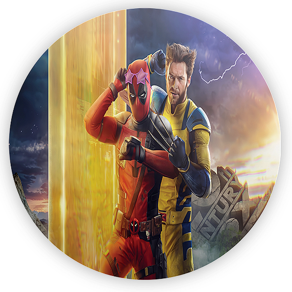 Painel Redondo - Deadpool e Wolverine - Sublimado 3D