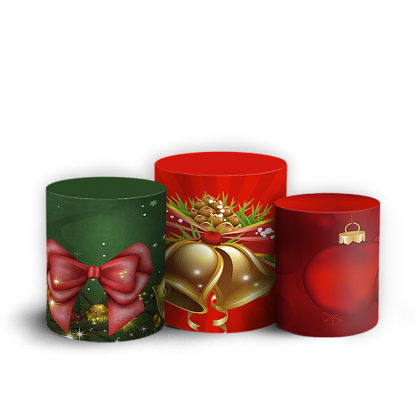 Trio Cilindro - Natal - Sublimado 3D + Elástico