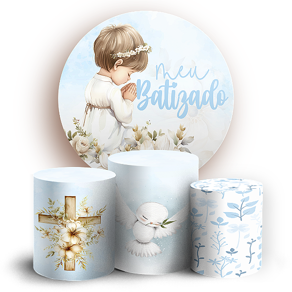 KIT Redondo e Trio - Batizado - Sublimado 3D