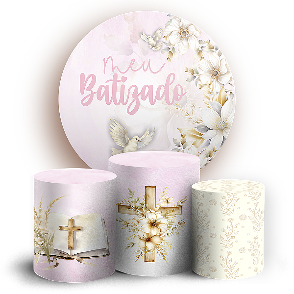 KIT Redondo e Trio - Batizado - Sublimado 3D