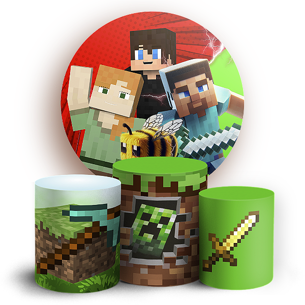 KIT Redondo e Trio - Minecraft - Sublimado 3D