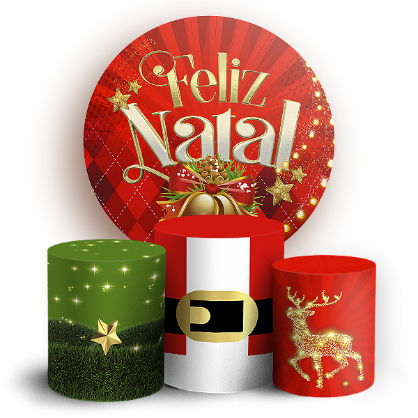 KIT Redondo e Trio - Natal - Sublimado 3D