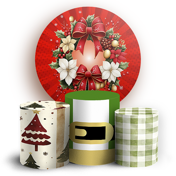 KIT Redondo e Trio - Natal - Sublimado 3D