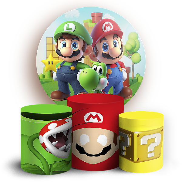 KIT Redondo e Trio - Super Mario - Sublimado 3D