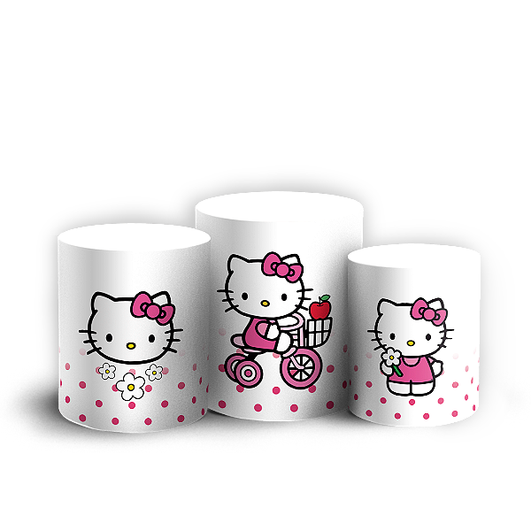 Trio Cilindro - Hello Kitty - Sublimado 3D + Elástico