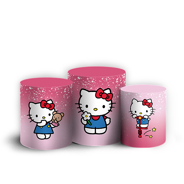 Trio Cilindro - Hello Kitty - Sublimado 3D + Elástico
