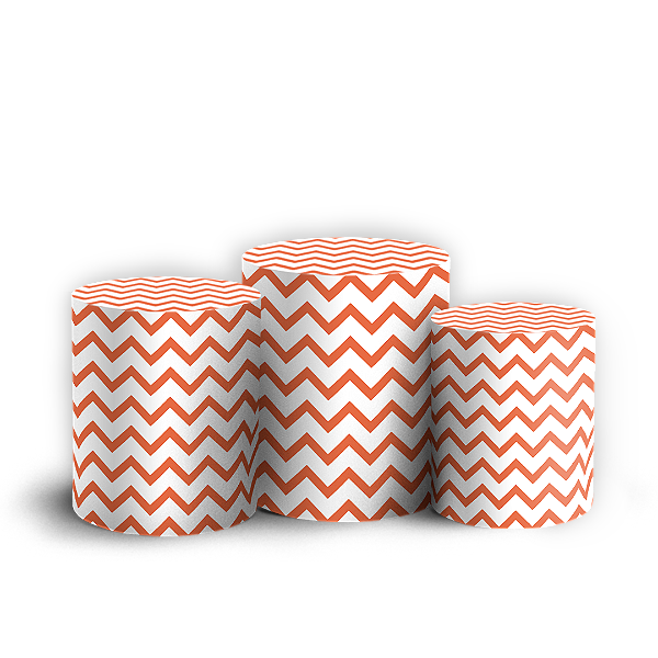 Trio Cilindro - Fundo Chevron Zig Zag - Sublimado 3D + Elástico