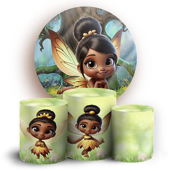 KIT Redondo e Trio - Tinker Bell Sininho - Sublimado 3D