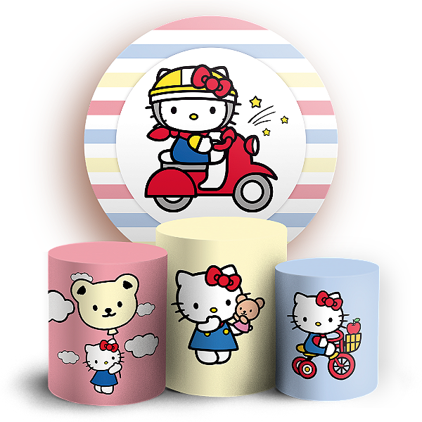 KIT Redondo e Trio - Hello Kitty - Sublimado 3D