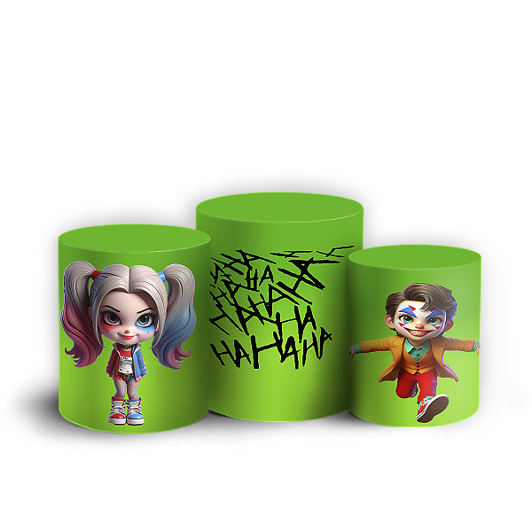 Trio Cilindro - Coringa e Arlequina - Sublimado 3D