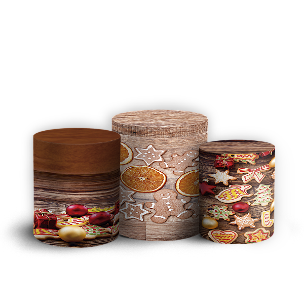 Trio Cilindro - Natal - Sublimado 3D