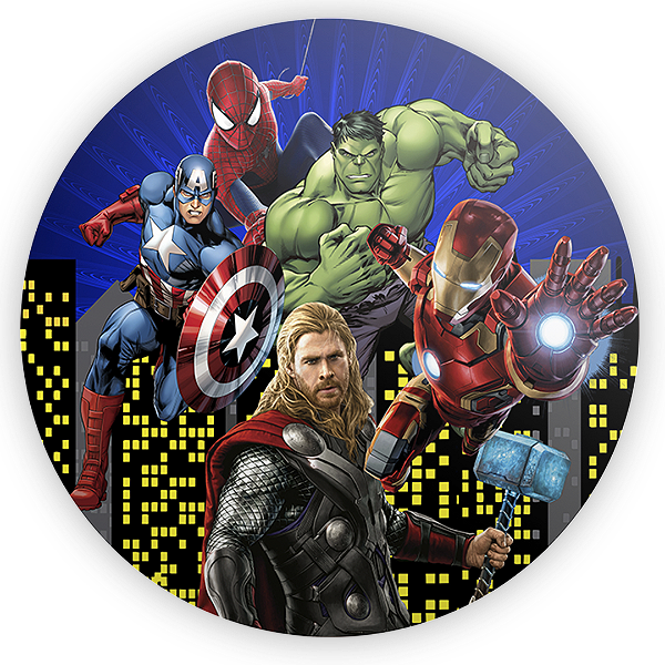 Painel Redondo - Herois - Sublimado 3D