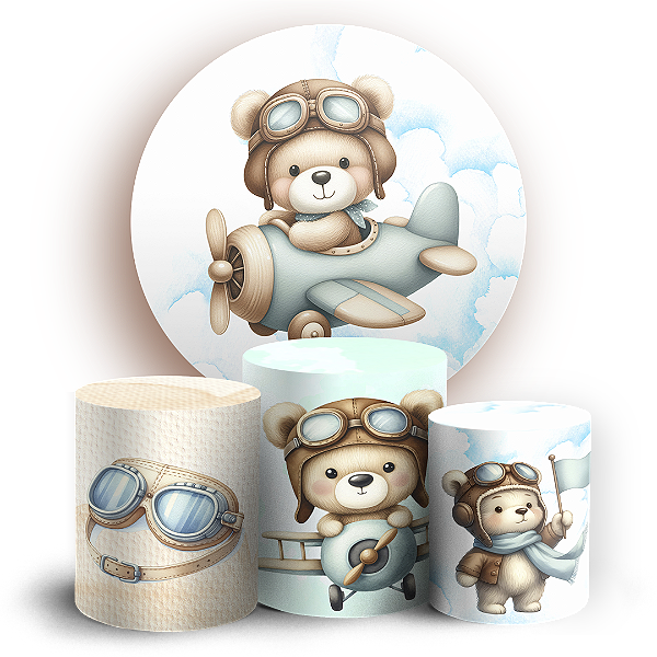 KIT Redondo e Trio - Ursinho Baloeiro - Sublimado 3D