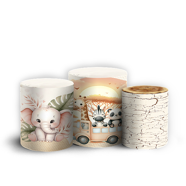 Trio Cilindro - Safari - Sublimado 3D