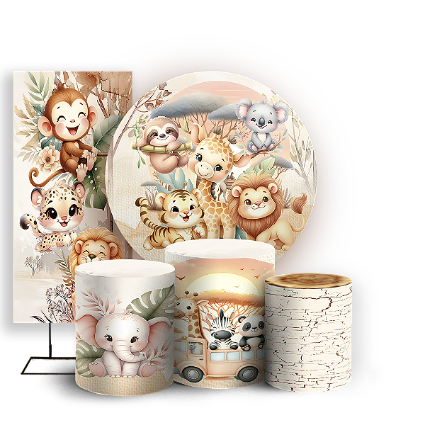 KIT Redondo Trio e Faixa - Safari - Sublimado 3D
