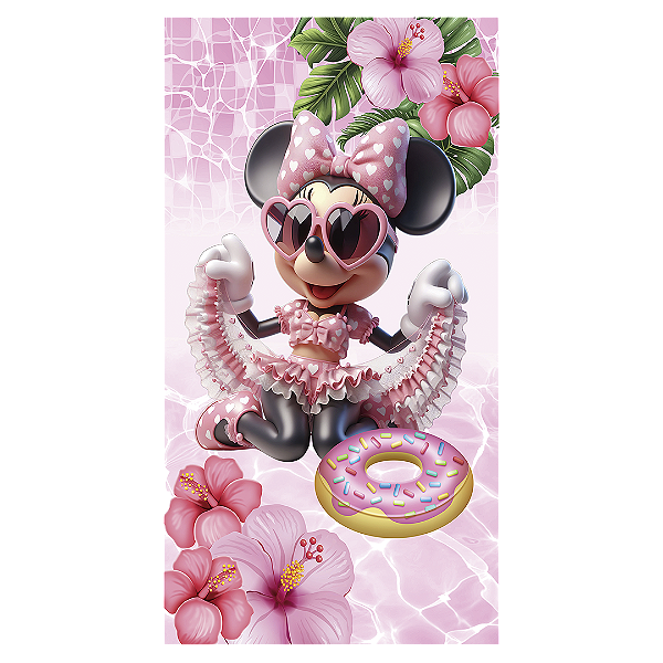 Faixa Lateral - Minnie Pool Party - Sublimado 3D
