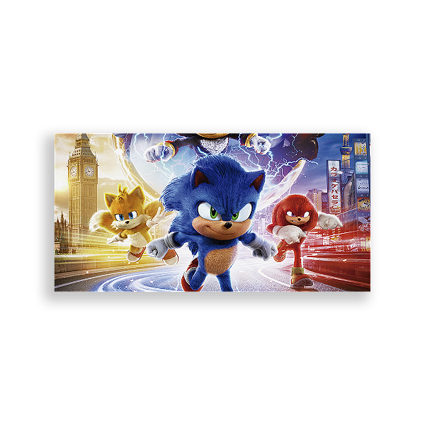 Painel Retangular - Sonic Tails Knuckles - Sublimado 3D