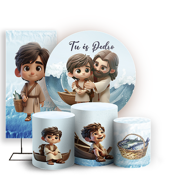 KIT Redondo Trio e Faixa - Religioso Tu Es Pedro - Sublimado 3D