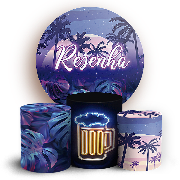 KIT Redondo e Trio - Resenha Tropical - Sublimado 3D