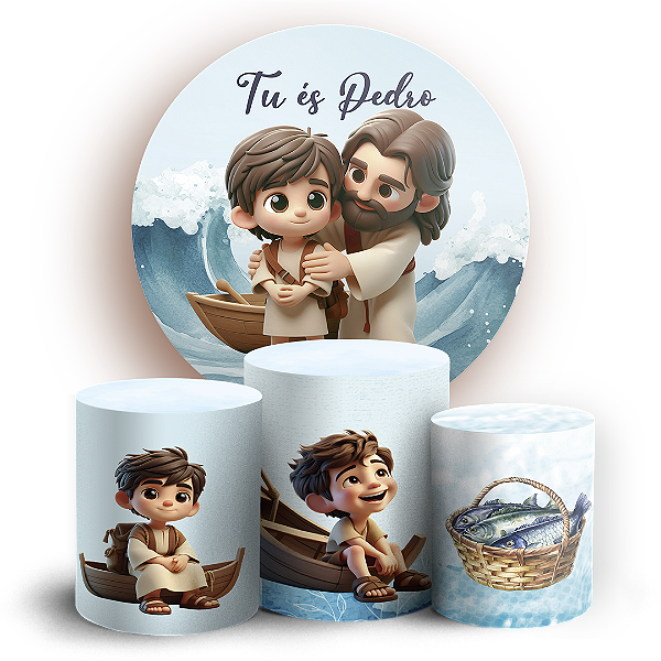 KIT Redondo e Trio - Religioso Tu Es Pedro - Sublimado 3D