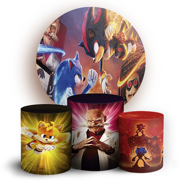 KIT Redondo e Trio - Sonic Shadow - Sublimado 3D