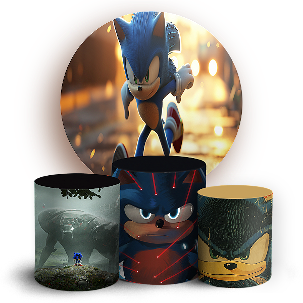 KIT Redondo e Trio - Sonic - Sublimado 3D