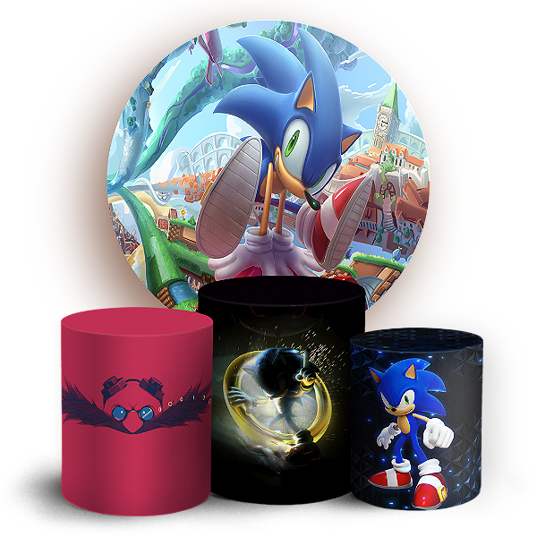 KIT Redondo e Trio - Sonic - Sublimado 3D