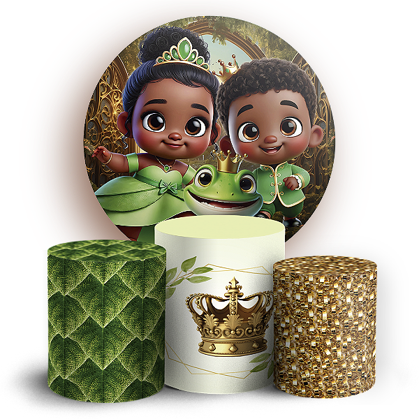 KIT Redondo e Trio - Princesa Tiana - Sublimado 3D