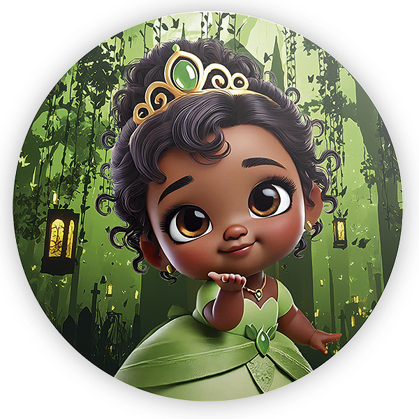 Painel Redondo - Princesa Tiana - Sublimado 3D