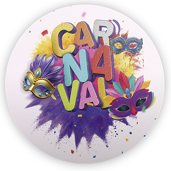 Painel Redondo - Carnaval - Sublimado 3D