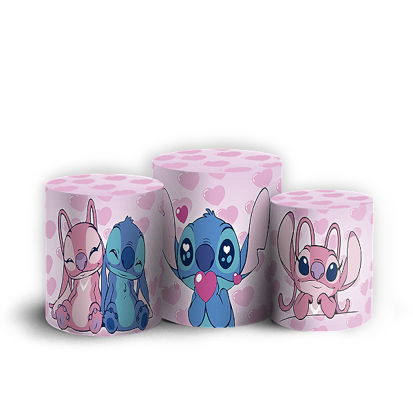Trio Cilindro - Lilo Stitch Angel - Sublimado 3D
