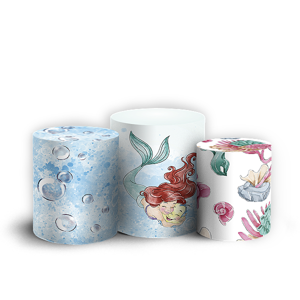 Trio Cilindro - Princesa Ariel - Sublimado 3D