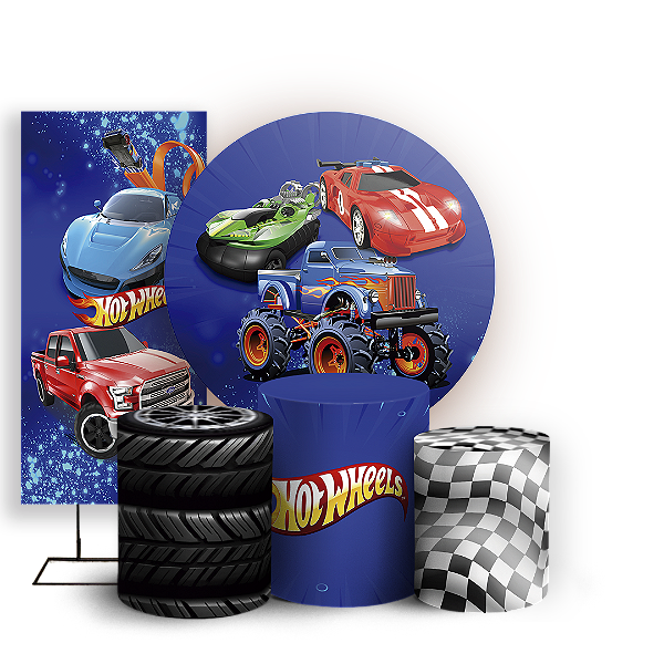 KIT Redondo Trio e Faixa - Hot Wheels - Sublimado 3D