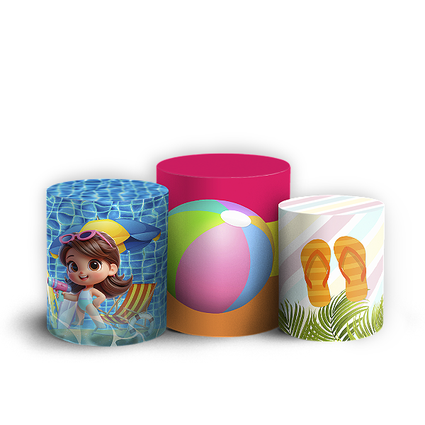 Trio Cilindro - Pool Party - Sublimado 3D