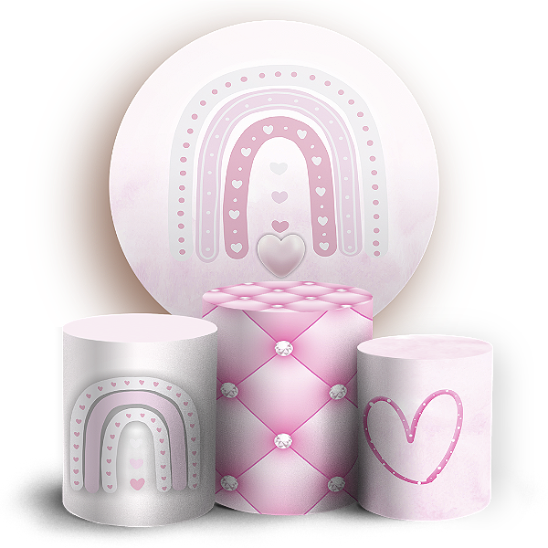 KIT Redondo e Trio - Arco Iris Boho - Sublimado 3D