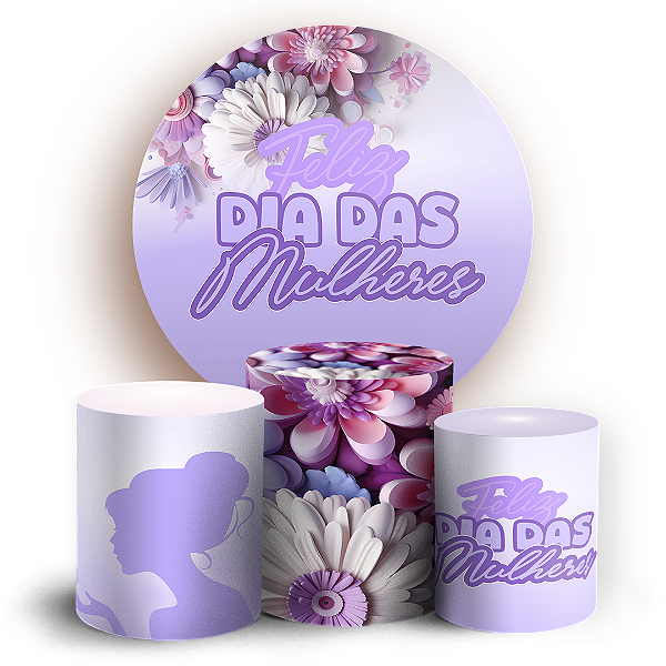 KIT Redondo e Trio - Dia Das Mulheres - Sublimado 3D