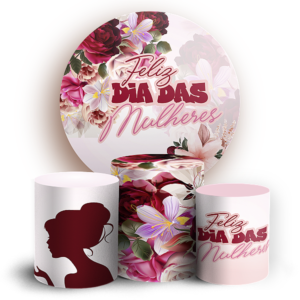 KIT Redondo e Trio - Dia Das Mulheres - Sublimado 3D