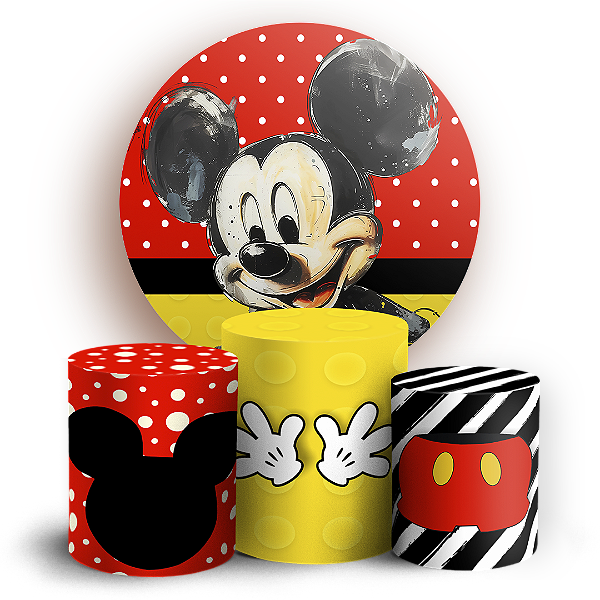 KIT Redondo e Trio - Mickey - Sublimado 3D