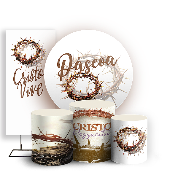 KIT Redondo Trio e Faixa - Páscoa - Sublimado 3D