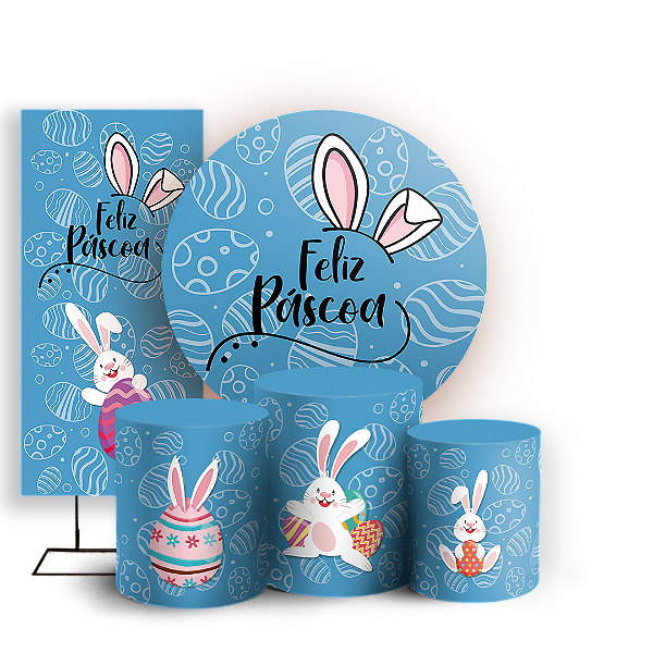 KIT Redondo Trio e Faixa - Páscoa - Sublimado 3D