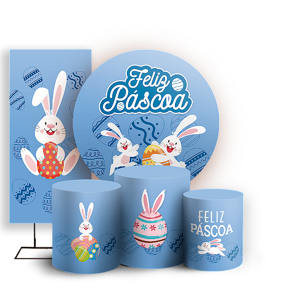 KIT Redondo Trio e Faixa - Páscoa - Sublimado 3D
