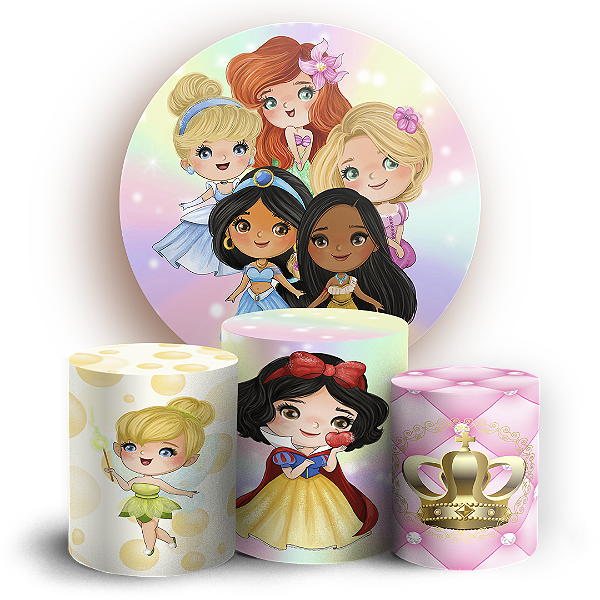 KIT Redondo e Trio - Princesas - Sublimado 3D