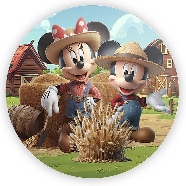 Painel de Mesa - Mickey Fazendinha - Sublimado 3D