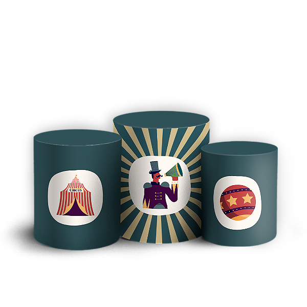 Trio Cilindro - Circo - Sublimado 3D