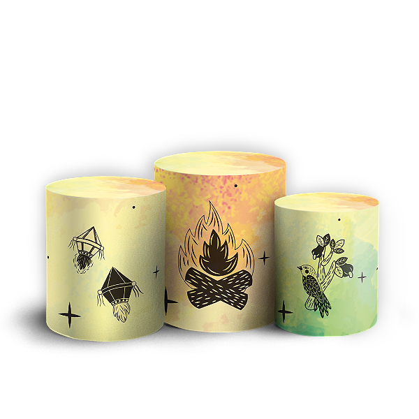 Trio Cilindro - Festa Junina - Sublimado 3D