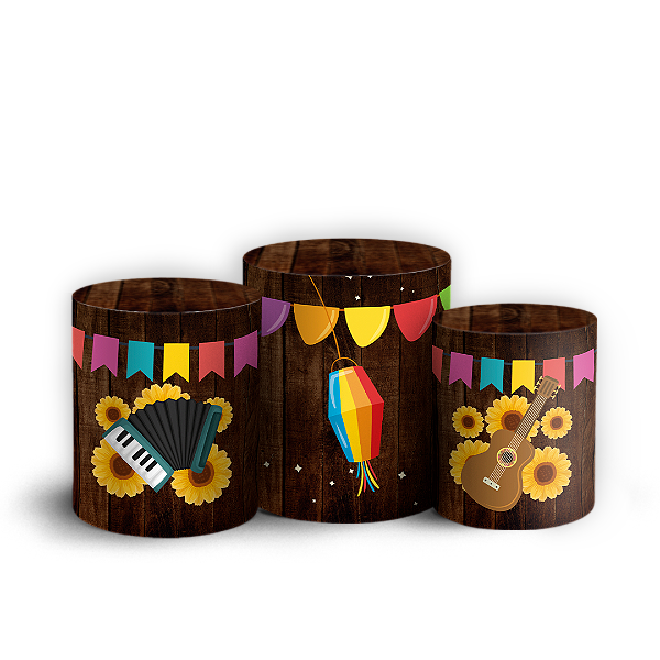 Trio Cilindro - Festa Junina - Sublimado 3D